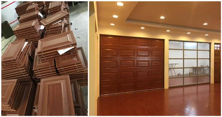 胡桃木木紋翻板門